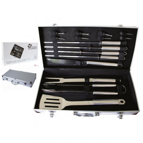 VALISE METAL 16 PIECES  BARBECUE